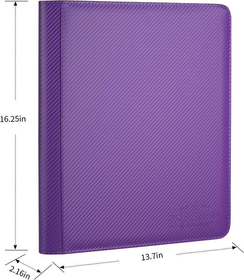 CARDBINDER Toploader Binder,Toploader Hard Cases, 9-Pocket Pages Sleeves Hold up 288 Cards.Toploader Card Binder with Sleeves for “3×4” rigid，Card Holder(purple) - Image 2